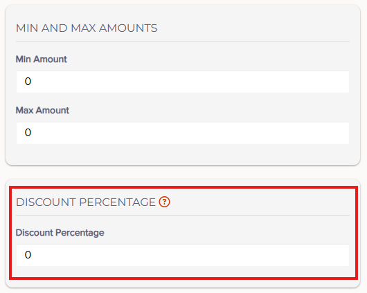 Discount Percentage Gift Cards